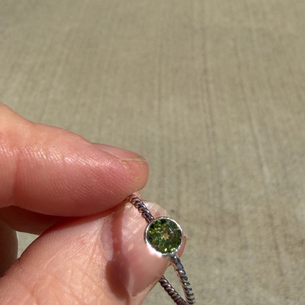 Sterling Silver Peridot Stackable Ring - image 5
